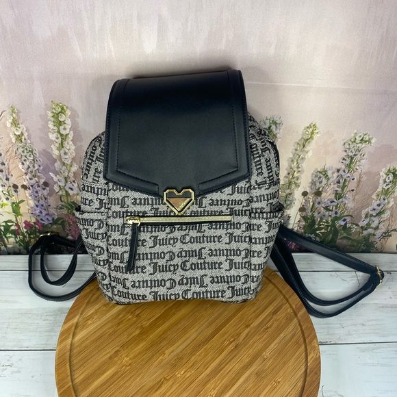 Juicy Couture Handbags - Juicy Couture EUC Gray & Black Backpack Bag Purse